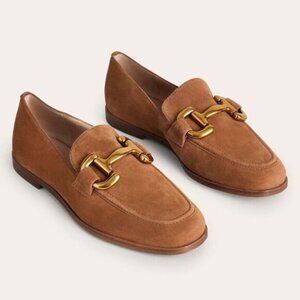 Boden Iris Snaffle Loafers Horse Bit Ginger Snap Suede Preppy Equestrian size 42